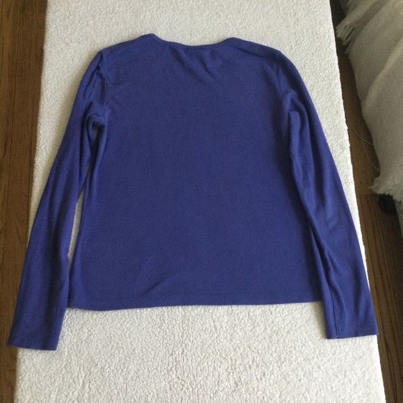 Vintage Y2K Limited Long Sleeve Tee Purple Cotton 90s - Sz Medium - Picture 6 of 8